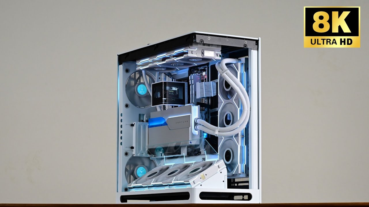 Ultimate White Gaming PC Build🤴 RYZEN 9 9950X3D & RTX 5090D😵 #pcbuild #gaming #asmr #rtx #amd 