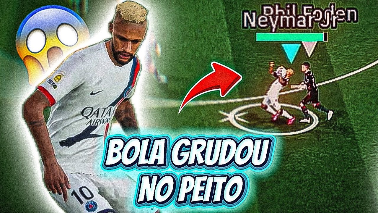 NEYMAR DEU CHAPÉU E DOMINOU NO PEITO! 😱 (bola grudou no peito) 