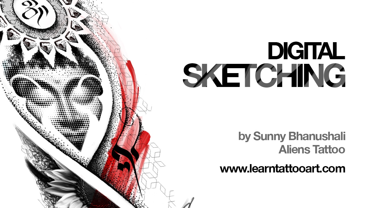 Digital Sketching - Buddha Tattoo Design - Time Lapse