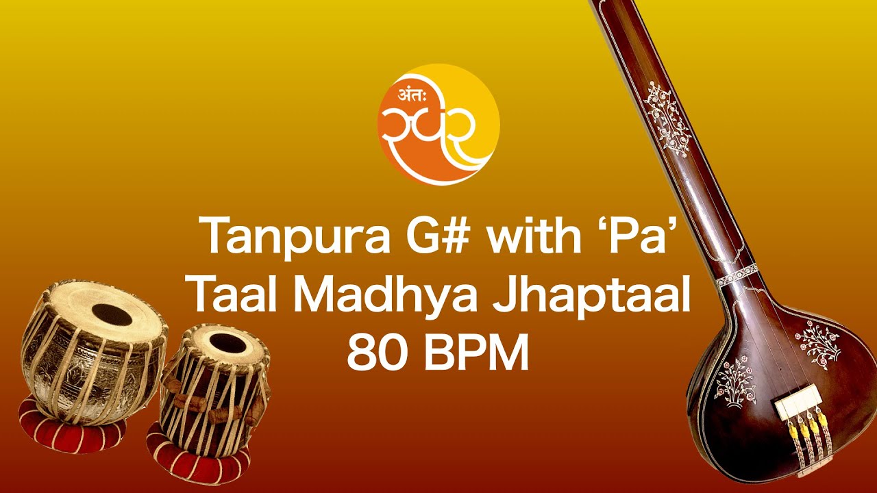 Taal Jhaptaal | 80 BPM | in Scale G# (Kali - 4) | on Tanpura with Pa on 1st String