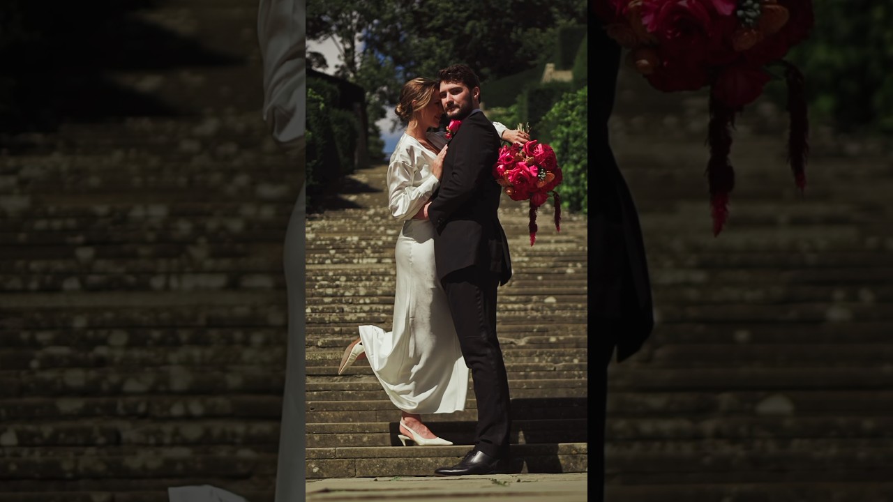 Pink & Red Editorial Wedding Videography | Fine Art Black Tie Wedding Inspiration