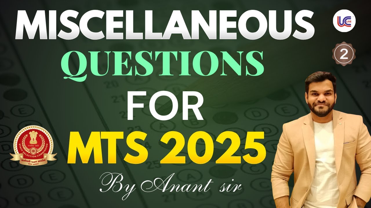 Miscellaneous Questions - 2 || FOR SSC MTS 2025 || Maths || By Anant Sir