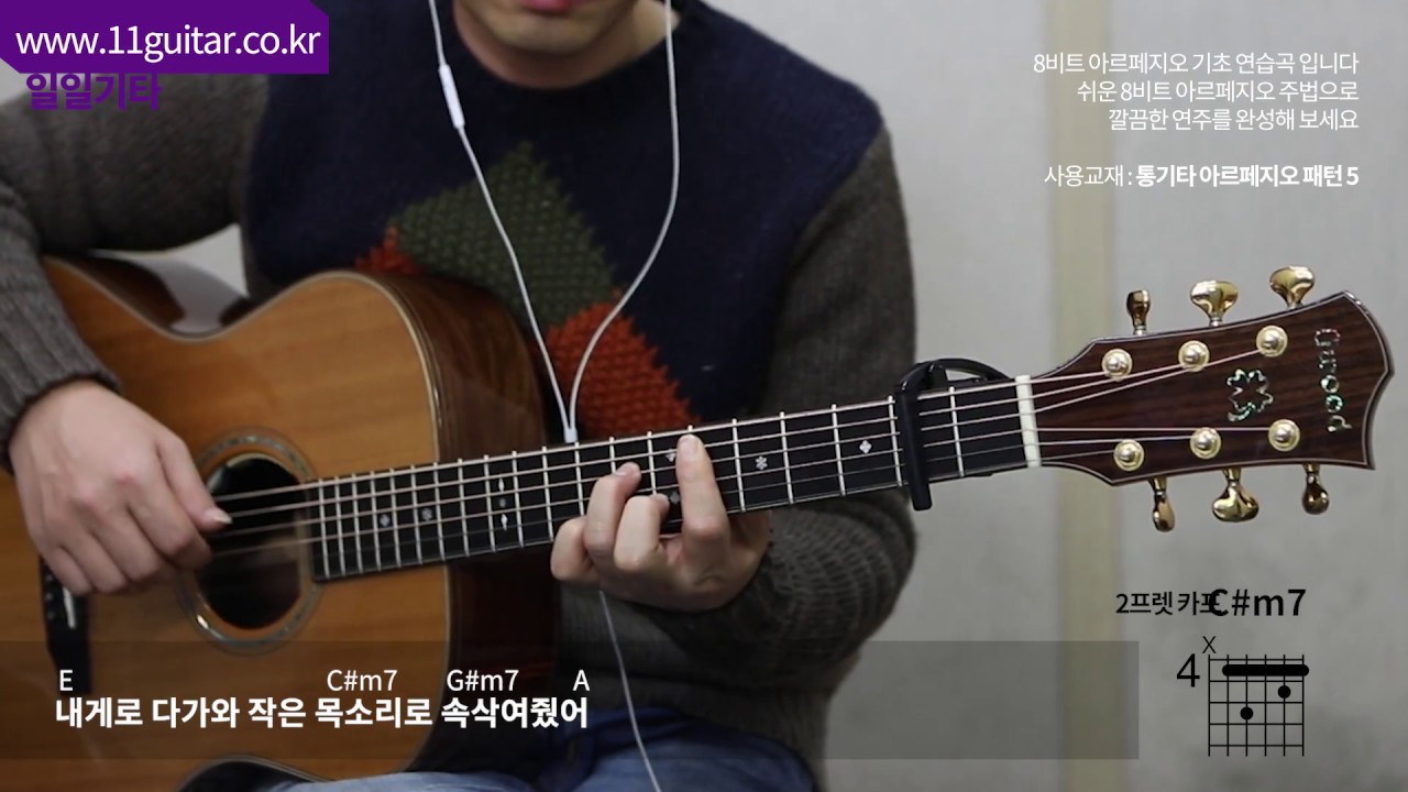 패닉 달팽이 기타 커버 - 8비트 아르페지오 쉬운 버전 by 켄지