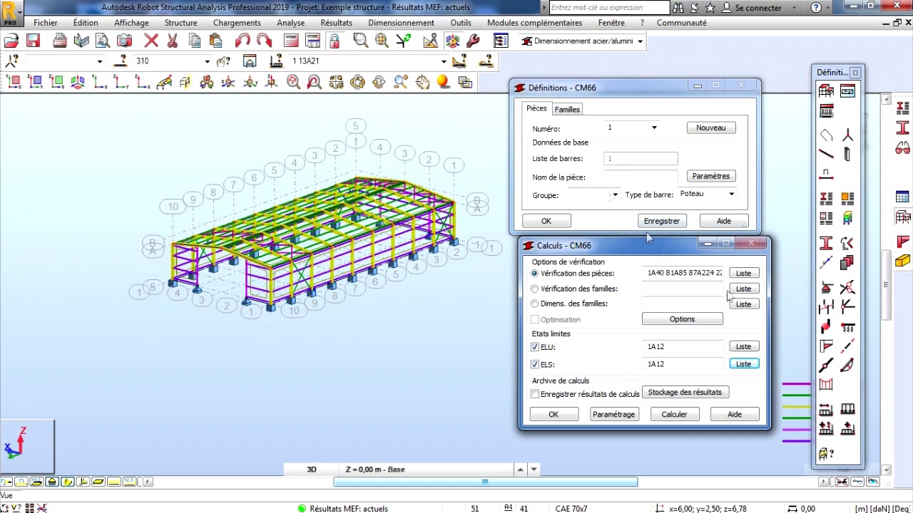 Dimensionnement d'un hangar (Formation Robot Structural Analysis Ep8 )