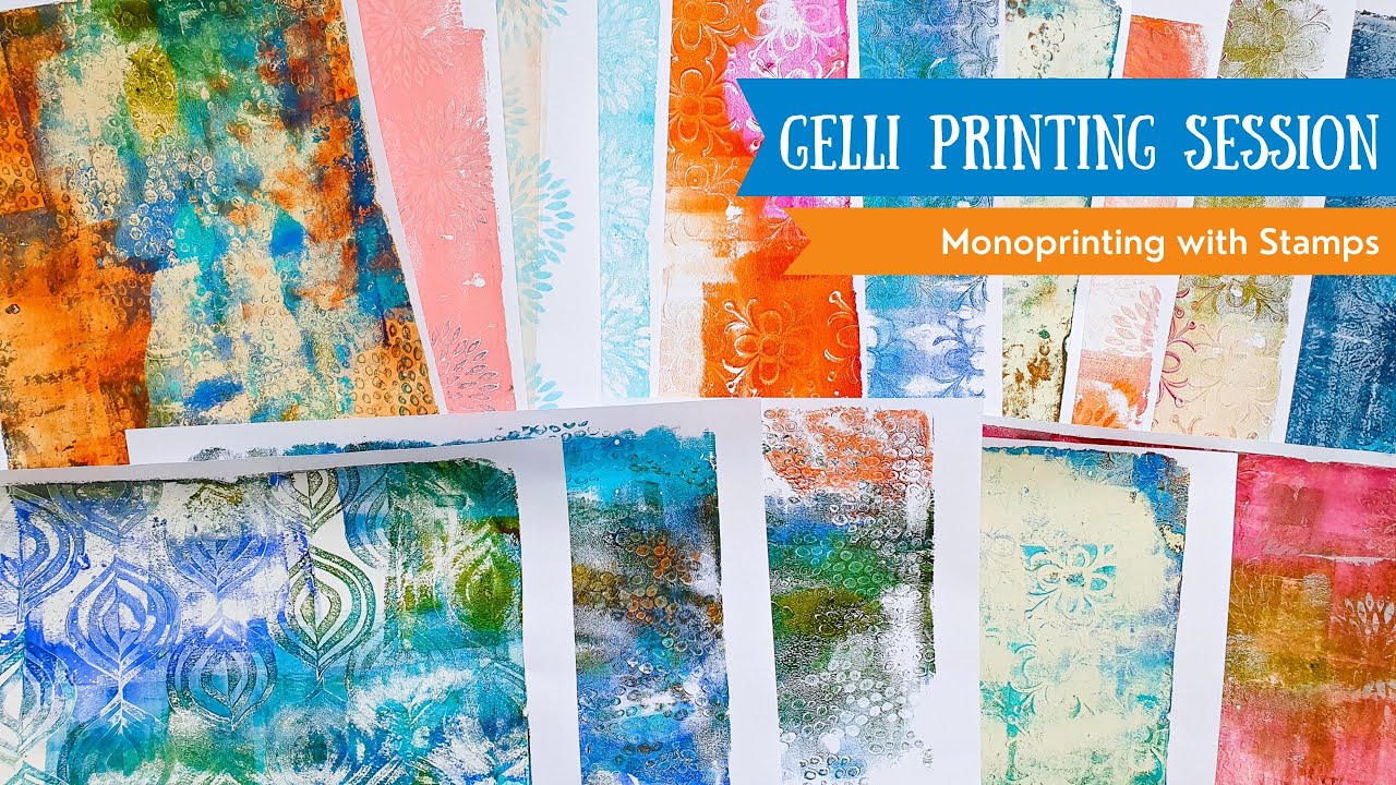 Gelli Plate Printing Tutorial with Stamps