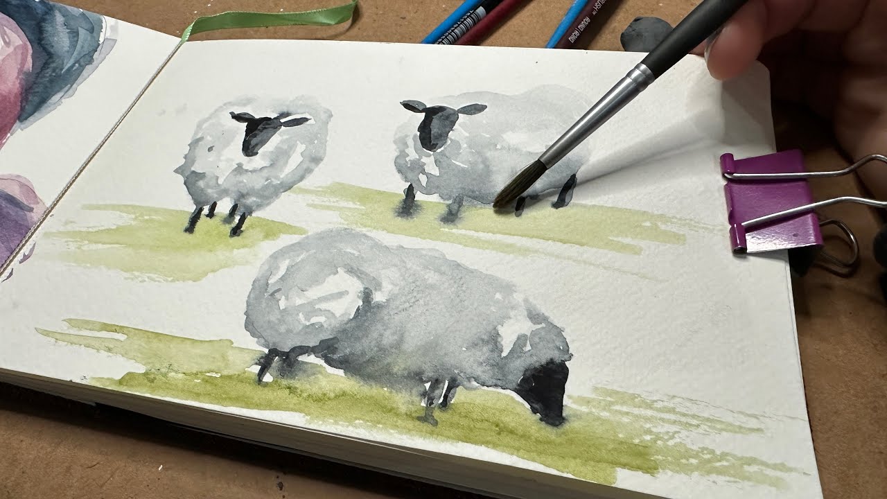 Watercolor Journal Day 11 ( Today we're painting Sheep!)