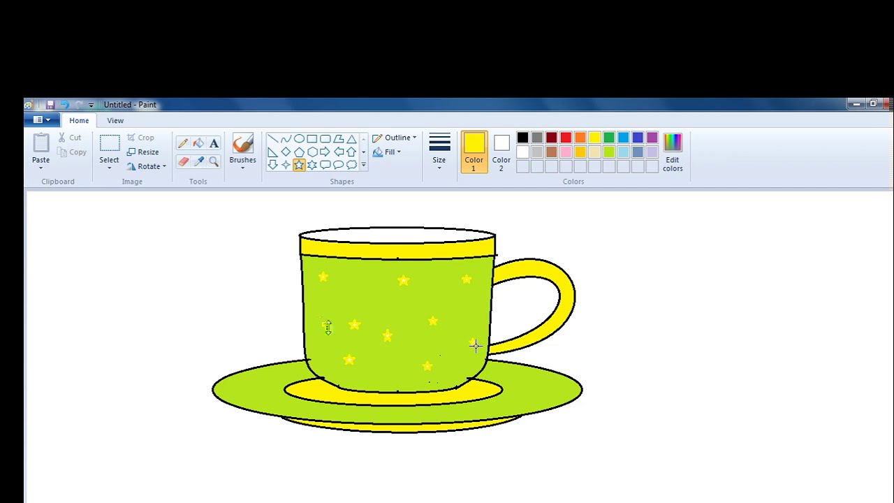 Cup or plate drawing in MS paint