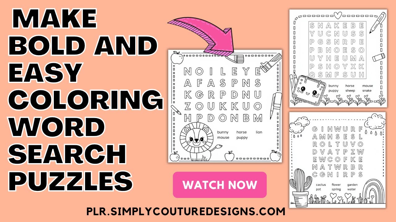 Create Bold and Easy Coloring Word Search Puzzle Books for Amazon KDP - Review Step by Step