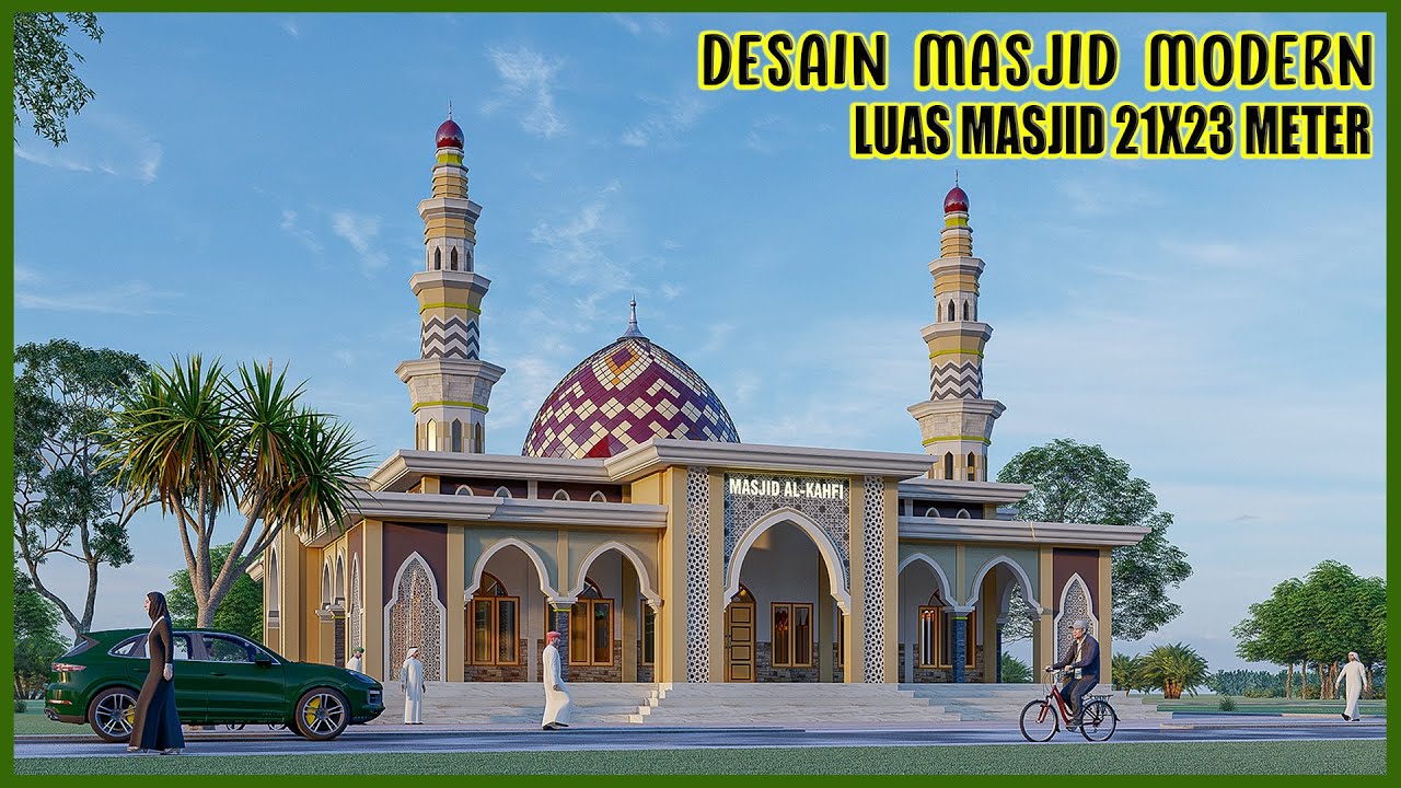 DESAIN MASJID MODERN TAHUN 2022 LUAS MASJID 21X23 METER