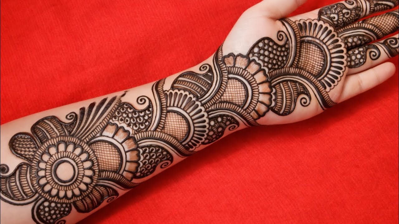 VERY BEAUTIFUL LATEST FLORAL ARABIC HENNA MEHNDI DESIGN FOR FRONT HAND