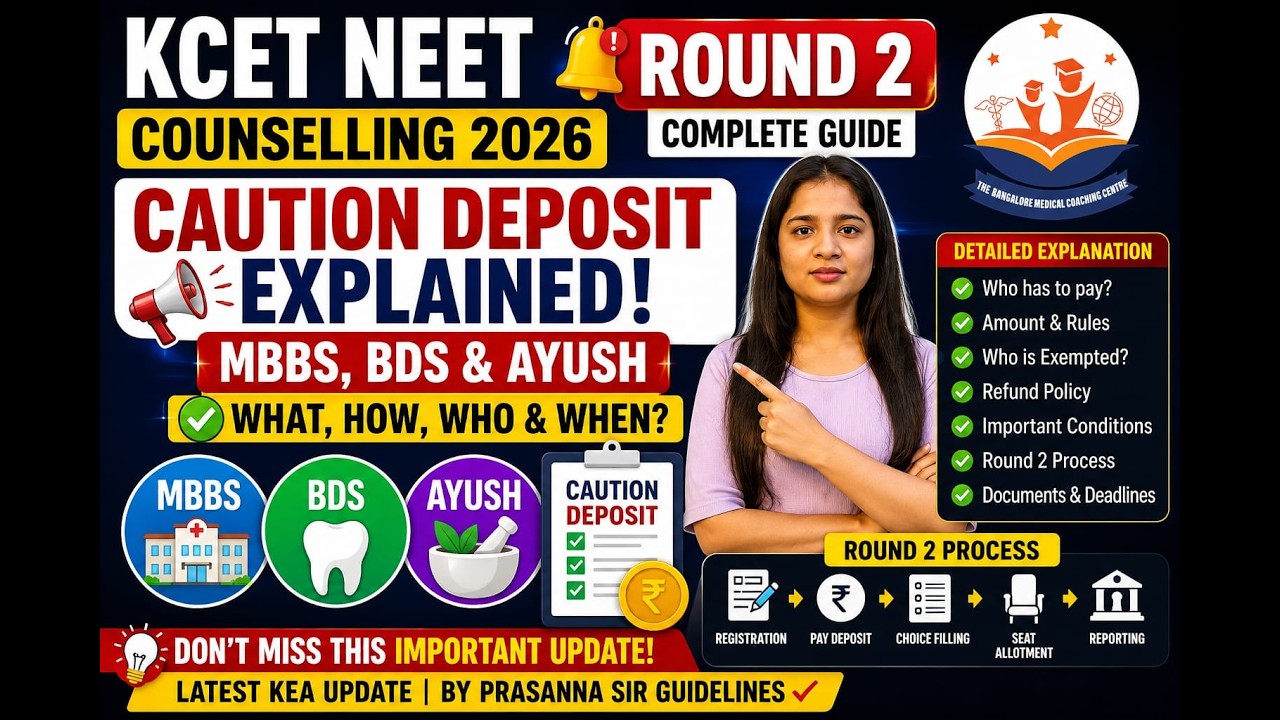 KCET NEET Counselling 2026, 2-й раунд: Залог (caution deposit) &mdash; подробный разбор | Полный гид по...