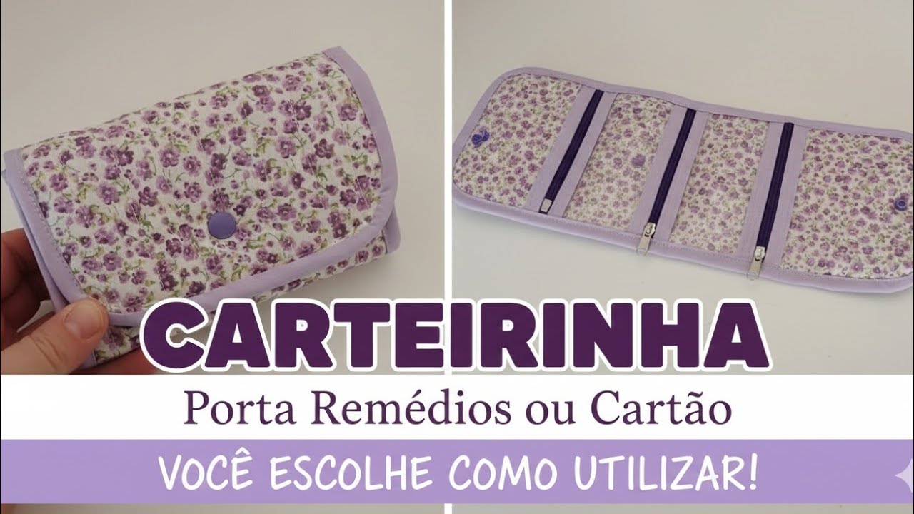 Carteirinha porta remédio ou cartão, você escolhe como utilizar | Passo a passo com medidas 