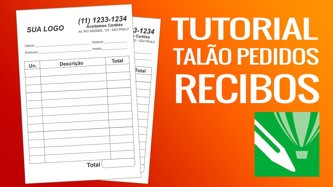 Como Fazer Talão de Recibo ou Pedido | Tutorial Corel Draw