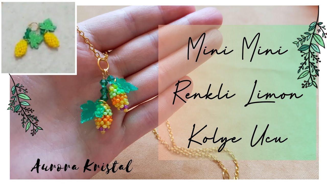 🍋Boncuktan limon kolye ucu yapımı. Lemon pendant making from seed beads. Beaded fruit jewelry.