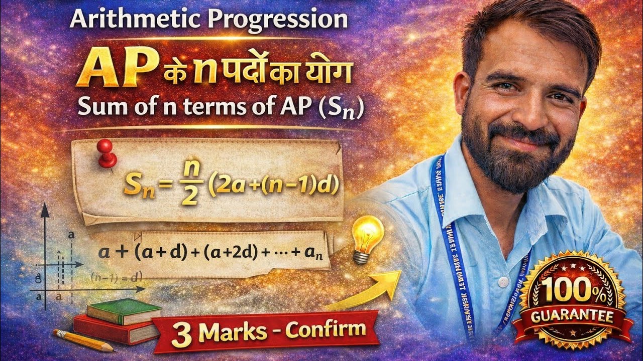 Class 10th /A.P. के n पदों का योग/Sum of n term of an AP//NCERT//JAC 