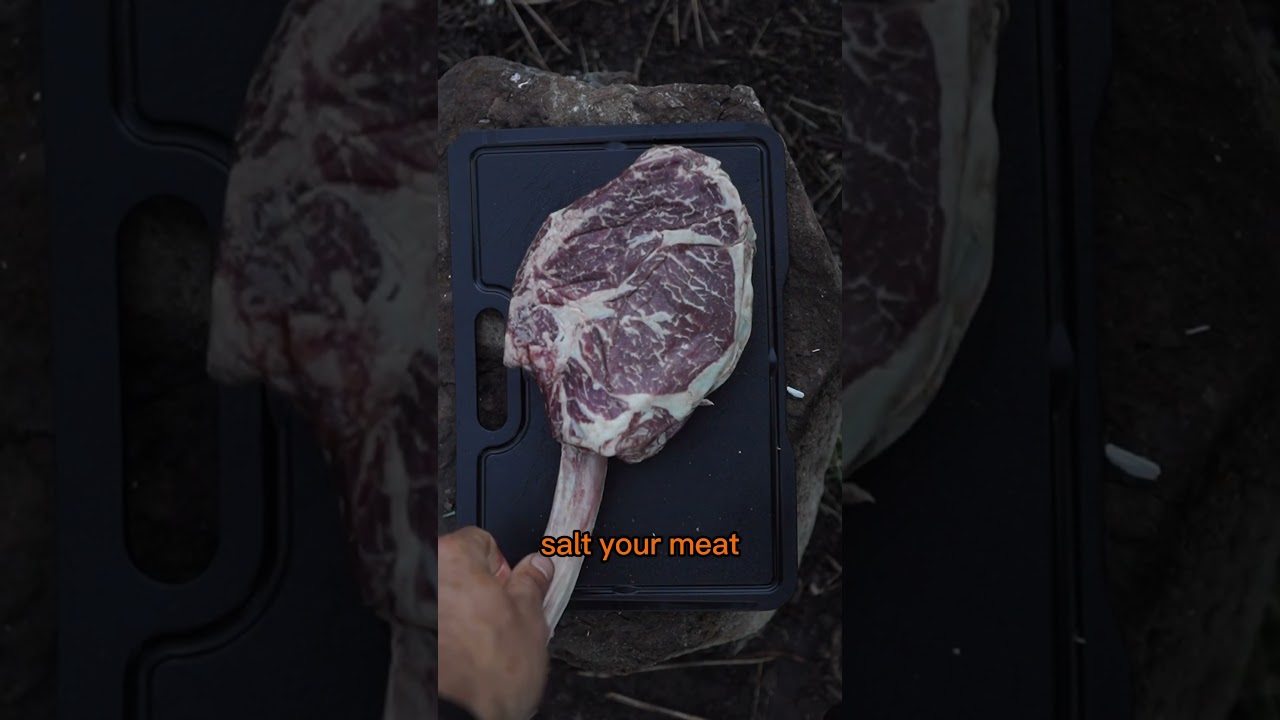 How to cook a Tomahawk Steak over a campfire. #cooking #camping