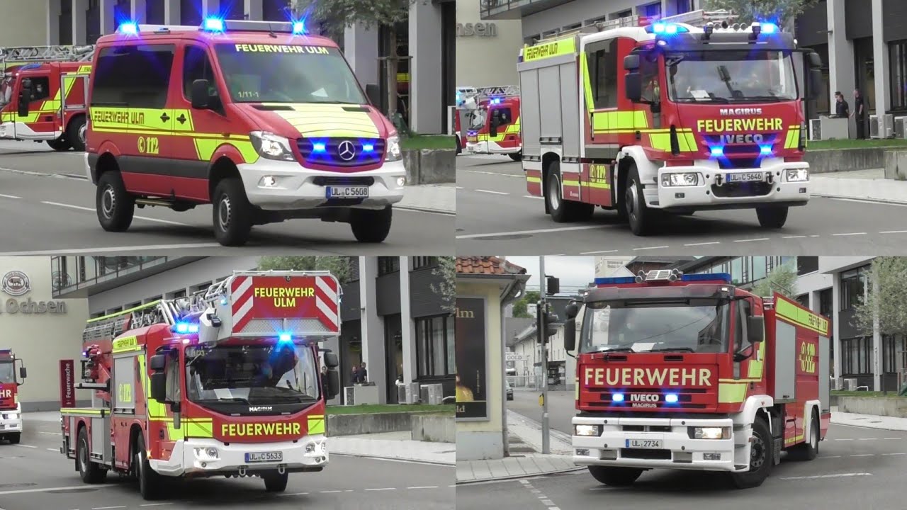 Löschzug | ELW + HLF + DLK + TLF Feuerwehr Ulm - Hauptamtliche Wache