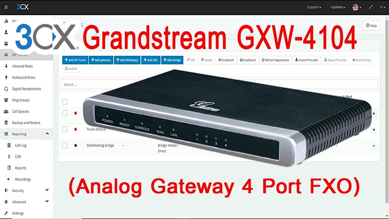 Grandstream GXW-4104 (Analog Gateway 4 Port FXO) Connecting 3CX...EP116