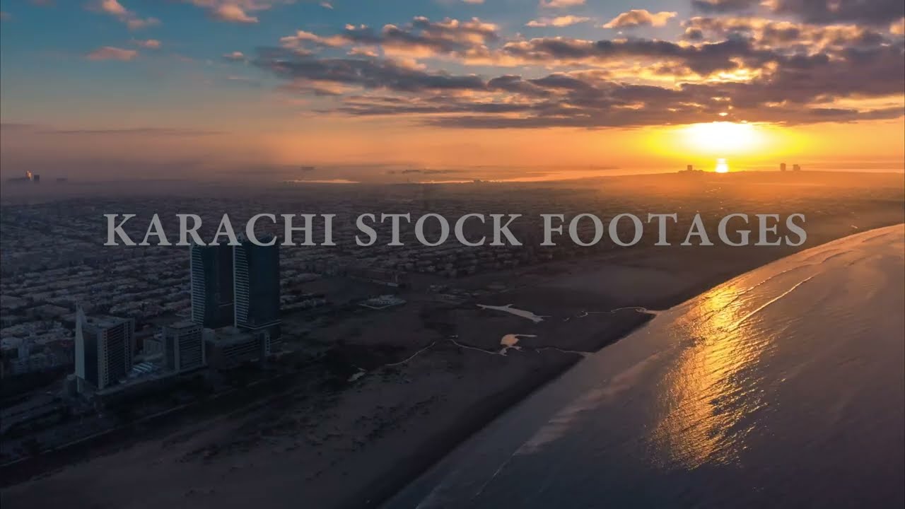 4K Aerial Time-lapse of Sunrise at Karachi Pakistan | Famous landmark | stock video