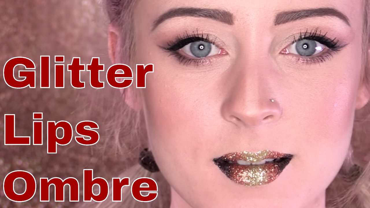 How to Create a Glitter Lips Ombre Look