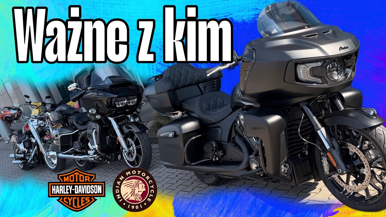 Testowy motocykl Indian i ekipa Harleyowc&oacute;w
