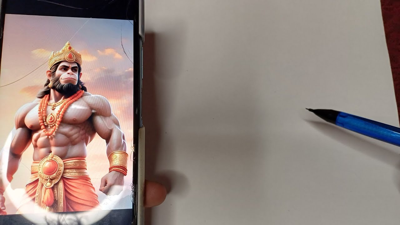 Hanuman ji Outline drawing tutorial video, How To Draw hanuman ji, hanuman ji drawing