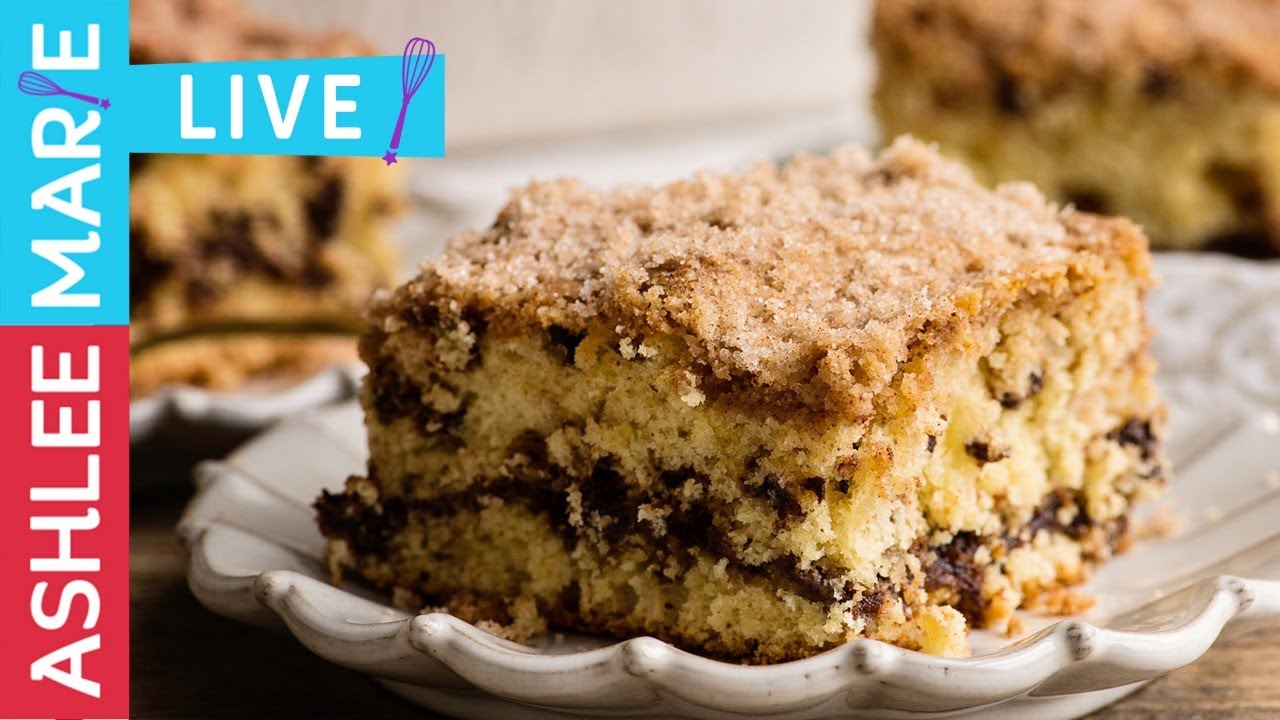 Chocolate Chip Coffee cake recipe and coffee cake muffins - LIVE