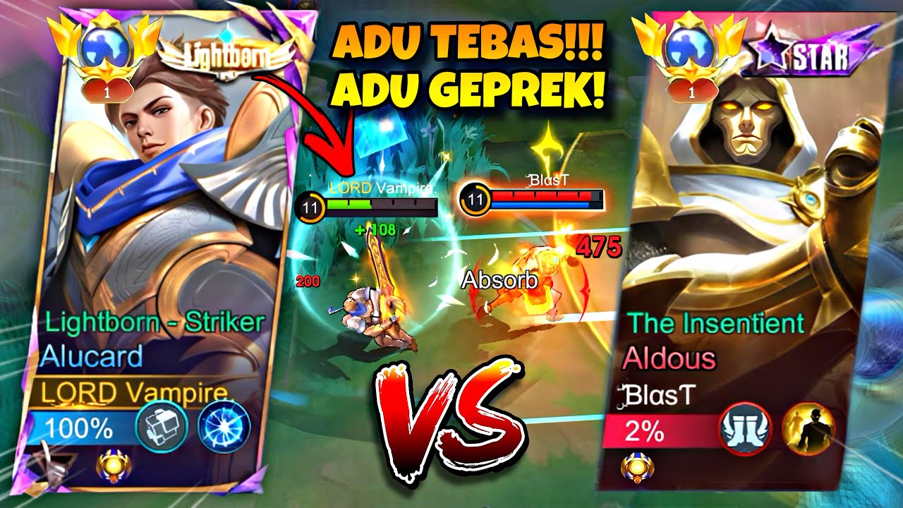 ALUCARD VS ALDOUS DI EXP LANE! DUEL SENGIT ADU TEBAS & ADU GEPREK 🤯 | MLBB
