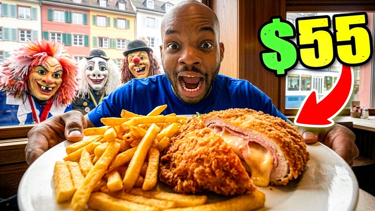 Eating a $55 Cordon Bleu at Switzerland's WILDEST Karneval!