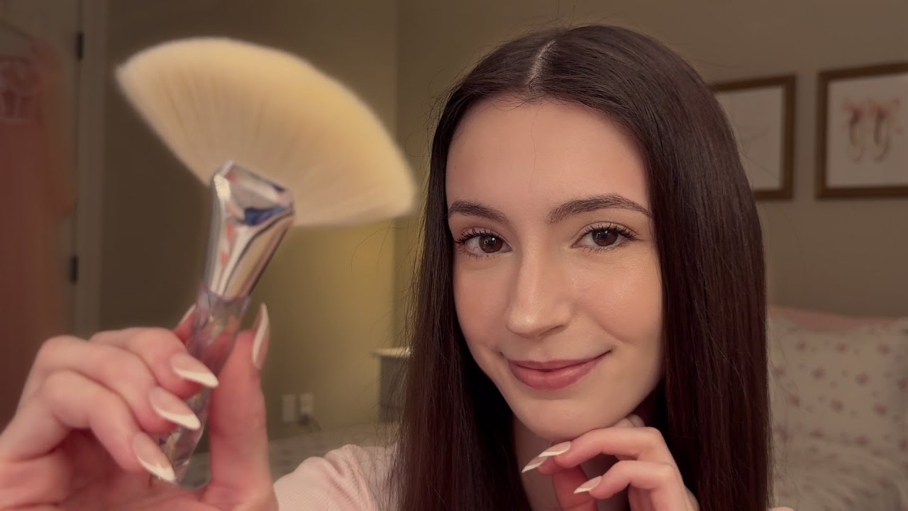 ASMR Soft Whispers & Face Brushing 💕 | Positive Affirmations for Confidence