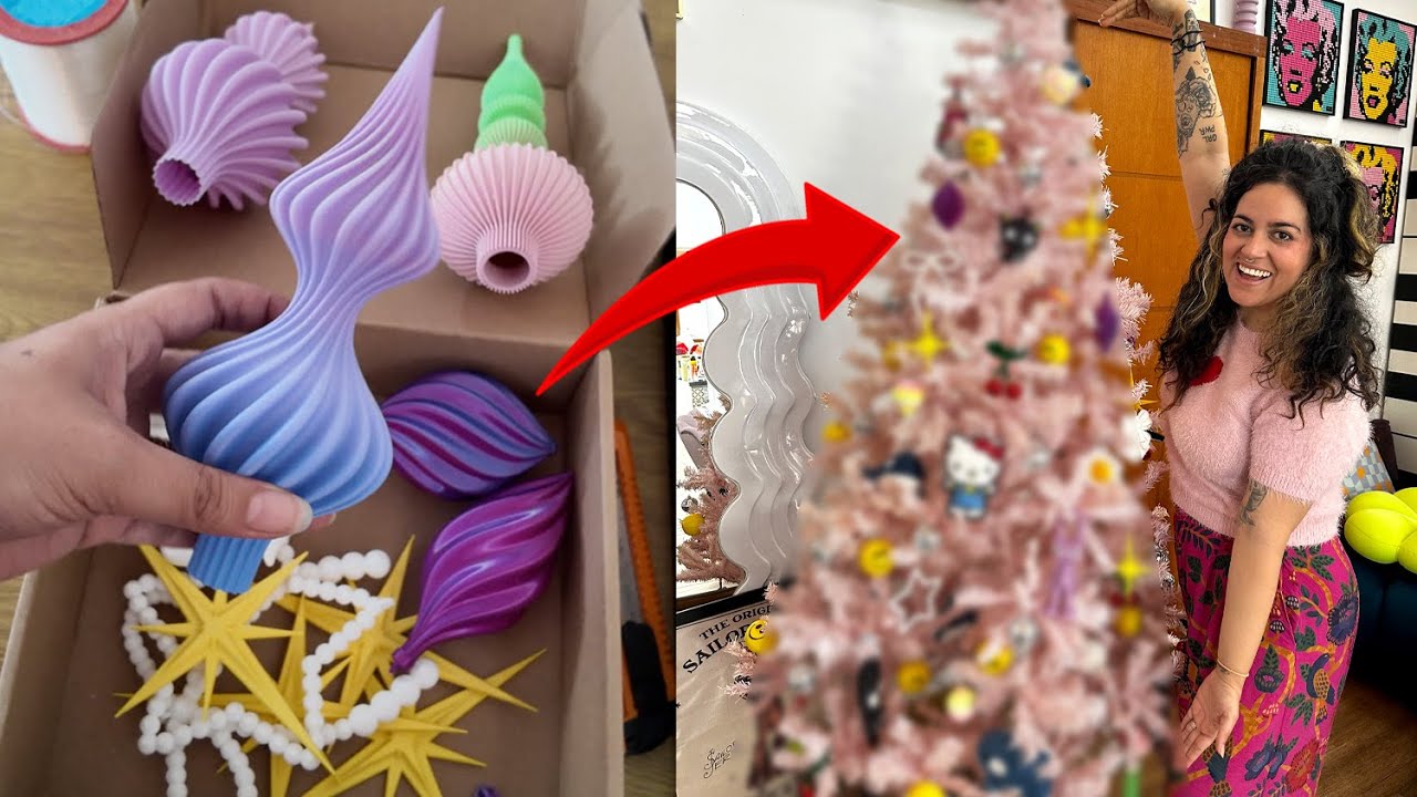 Imprimi CACARECOS 3D pra minha ÁRVORE ROSA de NATAL + Tchau 2025