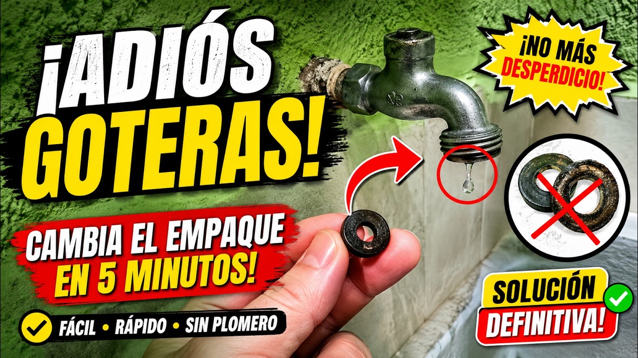 ✔️COMO REPARAR ☂️goteo de GRIFO o llave de jardín muy FACIL.🛠️