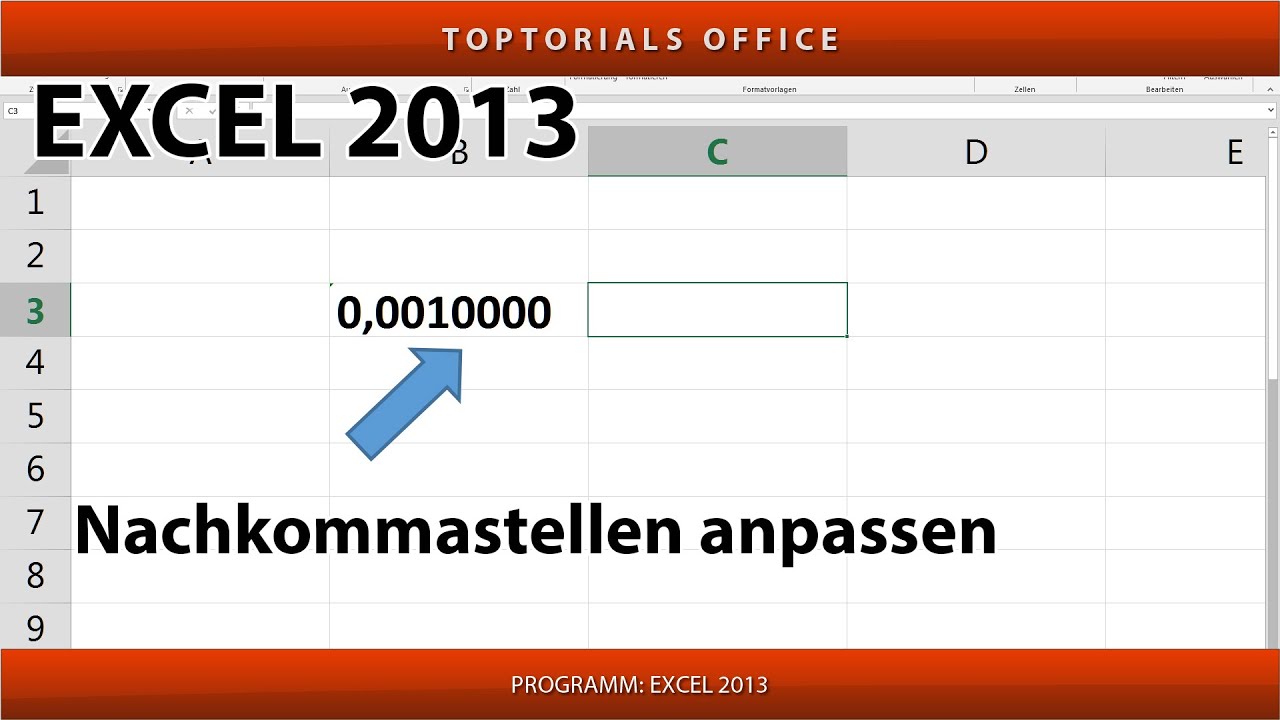 NACHKOMMMASTELLEN ANPASSEN / Ziffern nach dem Komma (Excel)