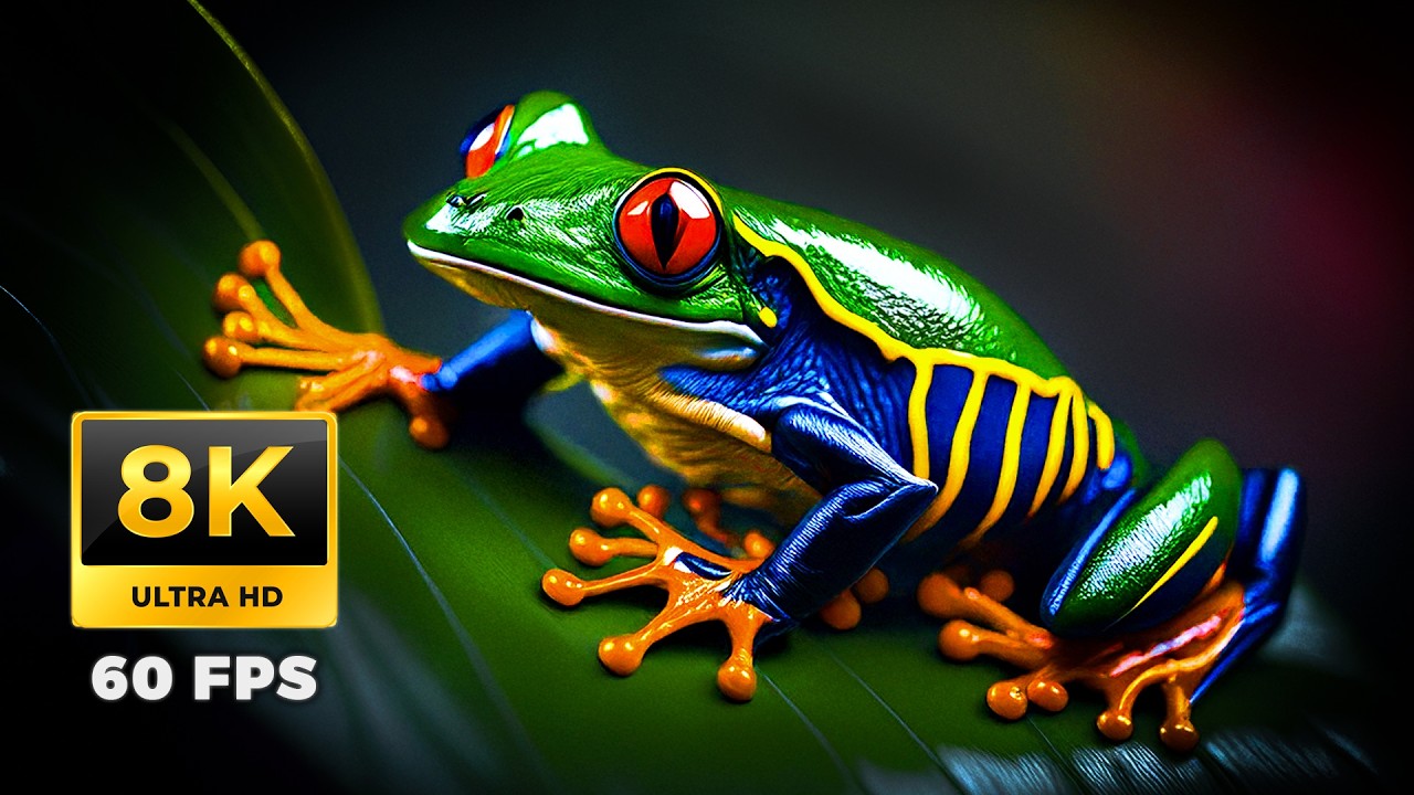 Real 8K 60FPS | Amazing Rainforest Wildlife & Relaxing Music (Ultra HD)