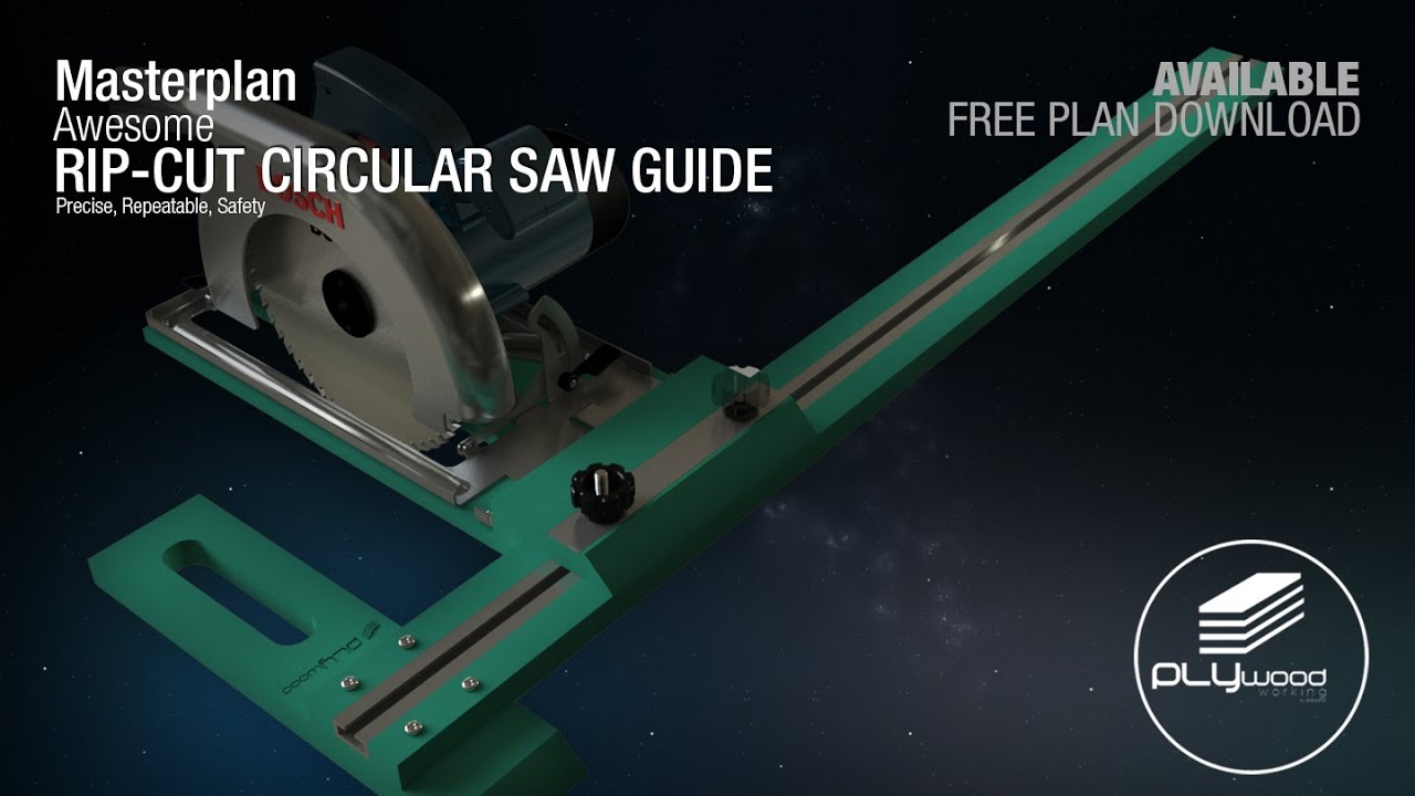 Free Plan -  DIY Build Rip Cut Circular Saw Guide Jig