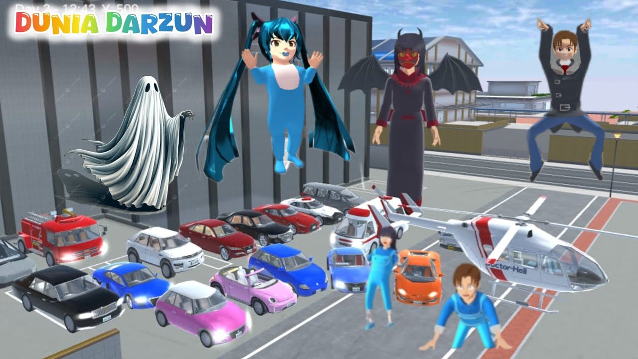 YUTA MIO JADI HANTU CURI SEMUA MOBIL HELICOPTER #sakuraschoolsimulator 