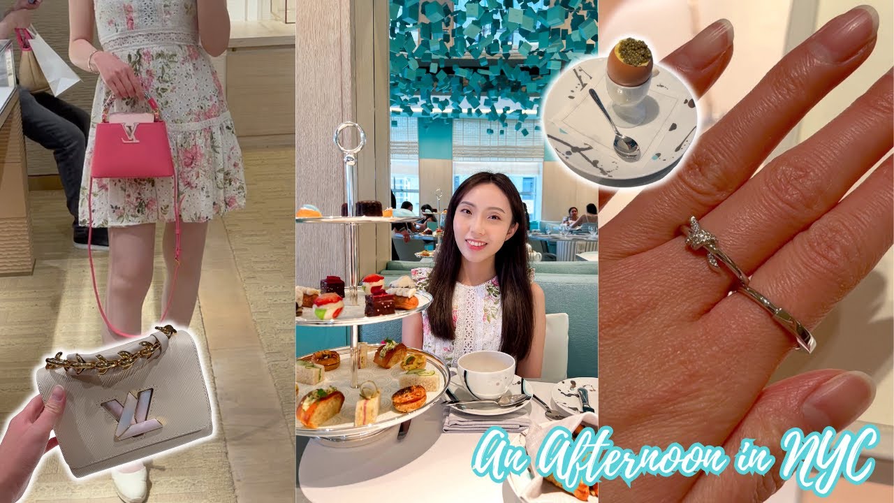 AN AFTERNOON IN NYC - Luxury Shopping at Louis Vuitton & Tiffany, Dining at the New Blue Box Cafe