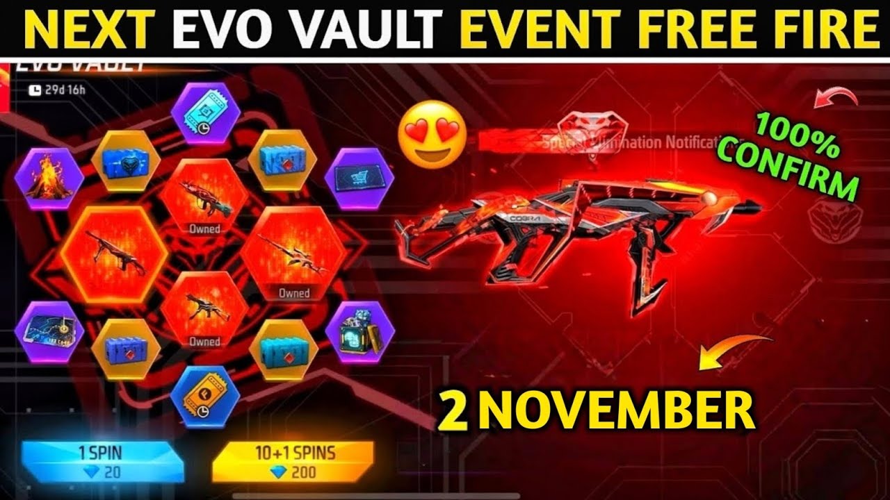 Next Evo Vault Event 🥳 100% Confirm 🤩 | November Month Evo Vault Free Fire | Next Evo Vault Evo Gun