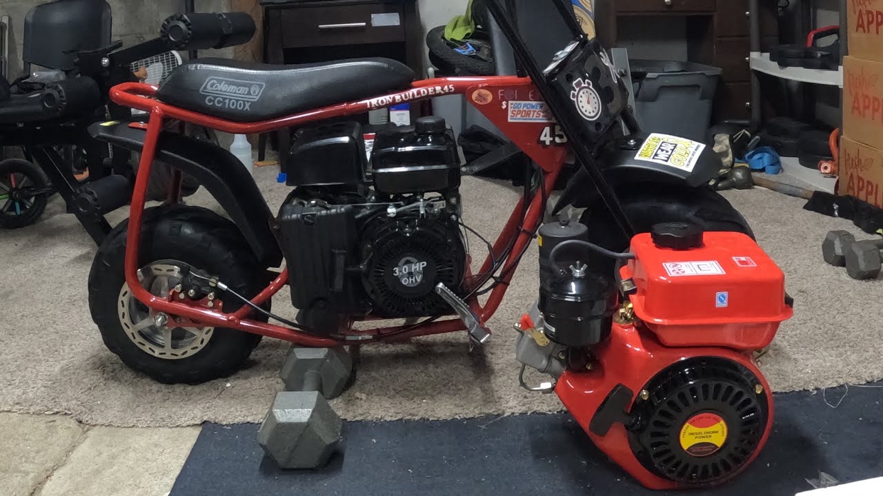 I tried to install the 196cc diesel motor in my Coleman cc100x.  (it was too big)