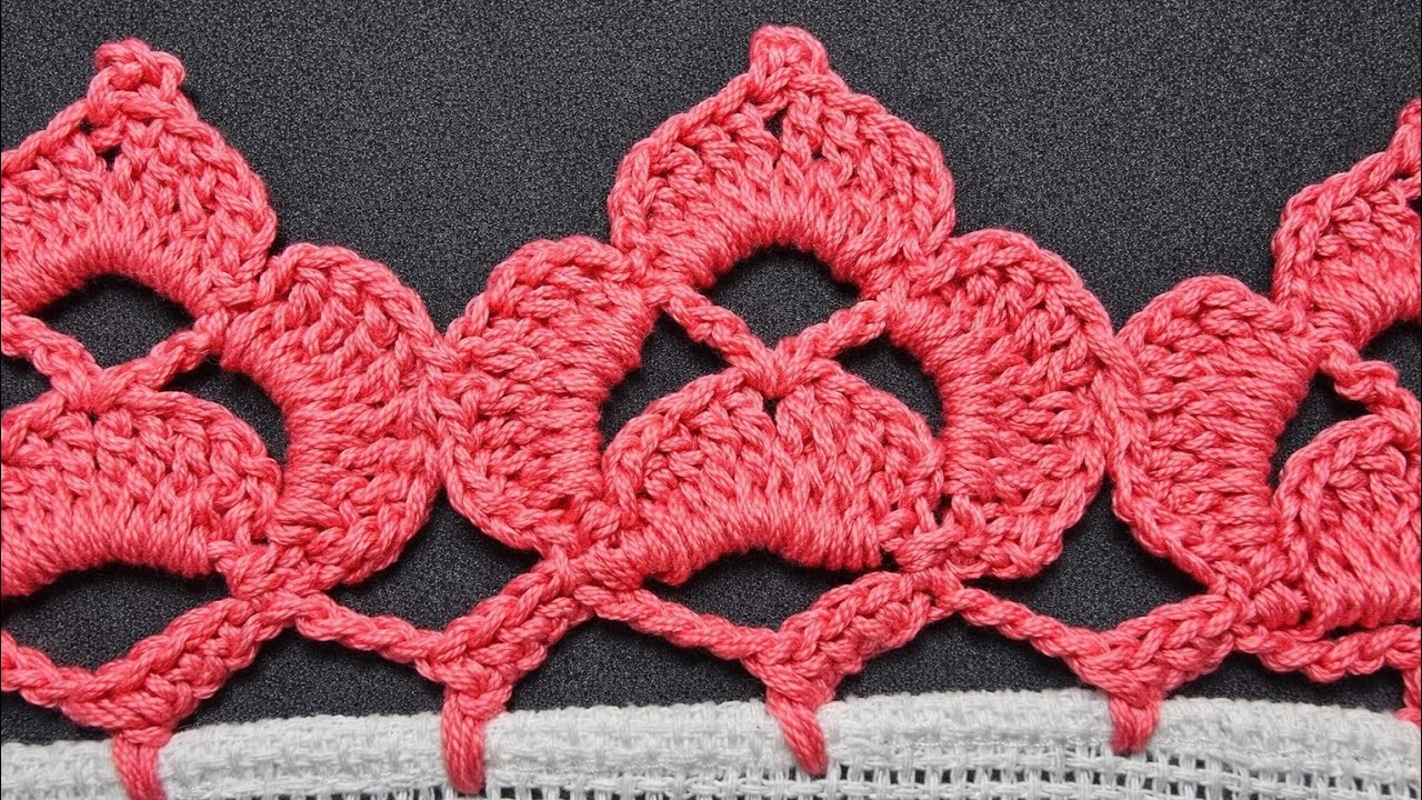 Exclusiva!! Tutorial completo de como tejer esta Hermosa puntilla de media flor.. 50