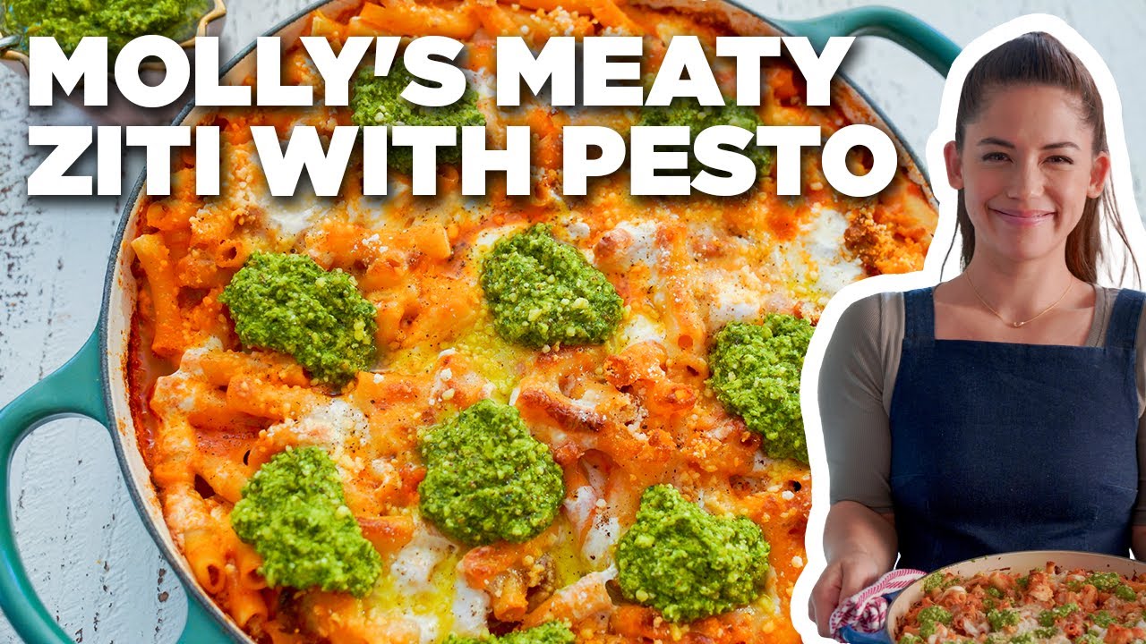 Molly Yeh's Meaty Ziti with Pesto Dollop | Girl Meets Farm | Food Network