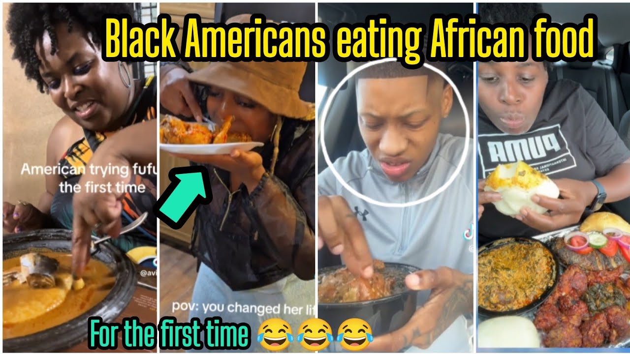 Black Americans Hilarious Reaction For Eating Africans Food For The First time Will Wow you 😂