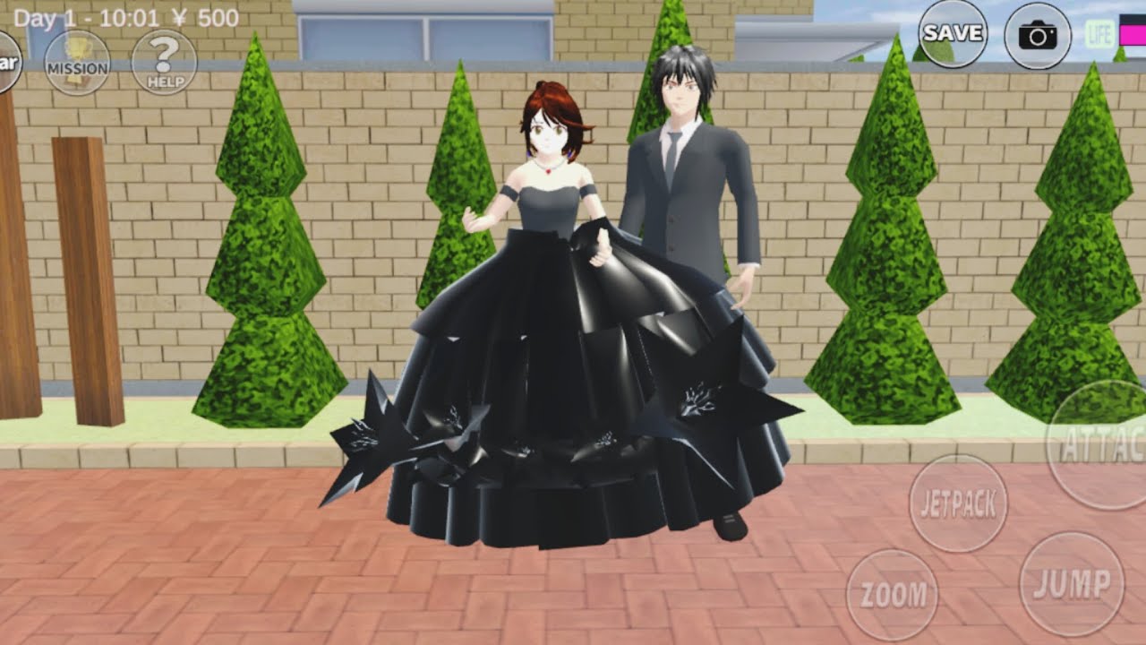 🌙 Stunning Black Party Gown Tutorial | Sakura School Simulator