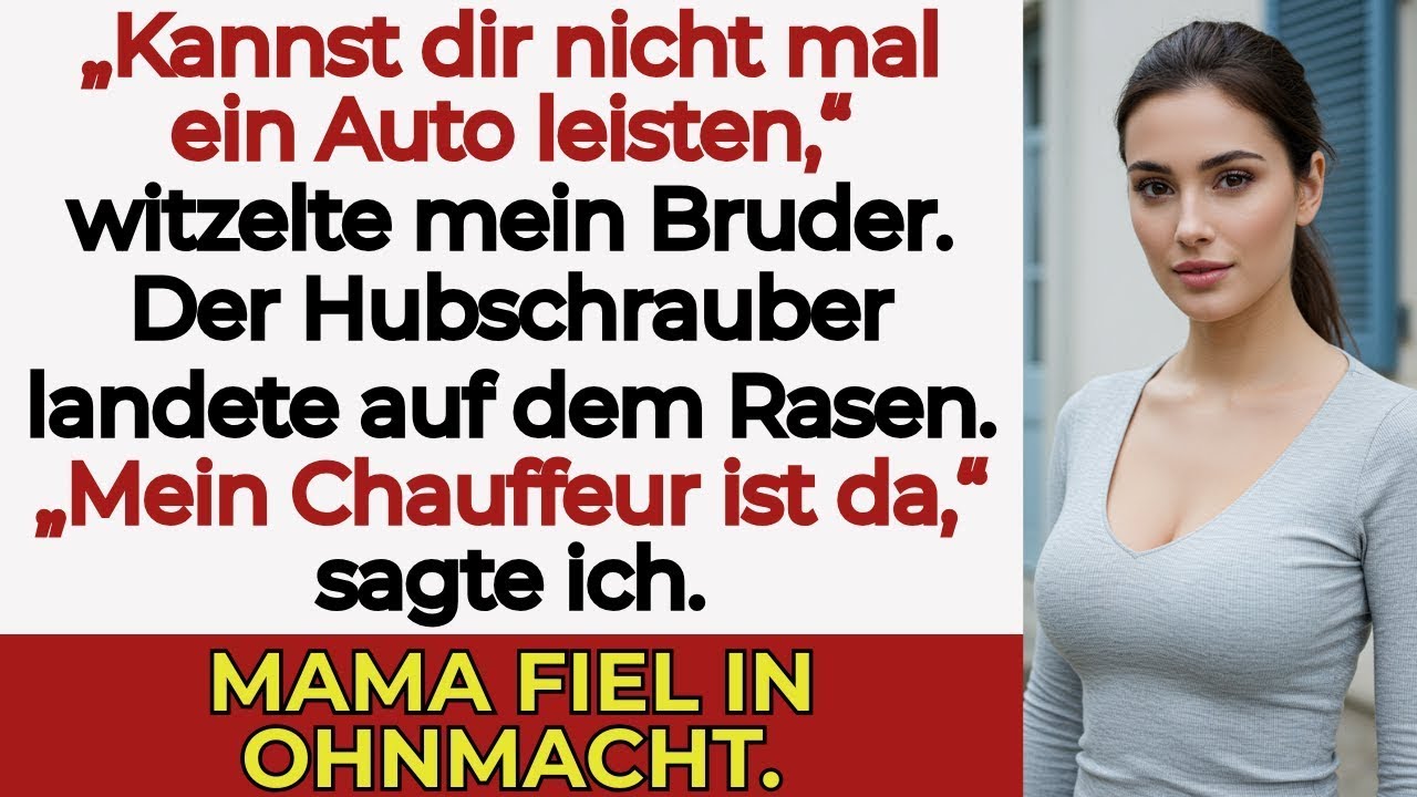 „Beim Familienessen lachten sie über meine Armut — bis mein Hubschrauber landete“
