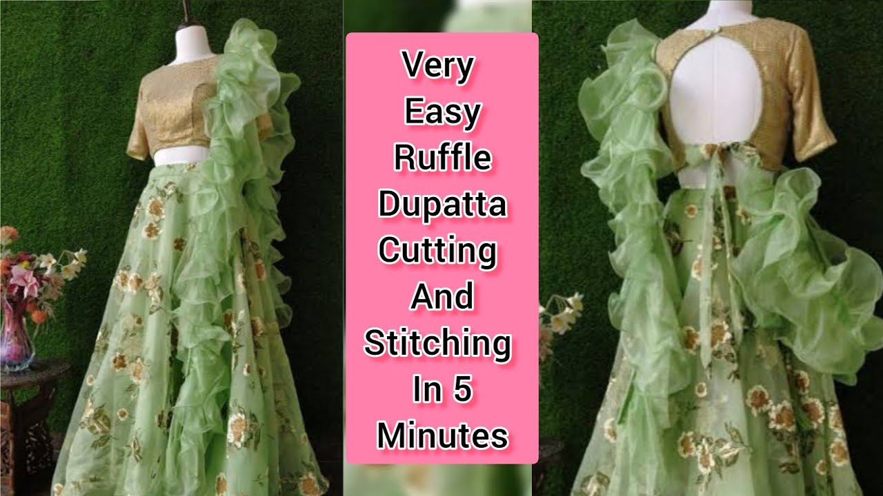 ruffle dupatta at home cutting and stitching  / beautiful dupatta style