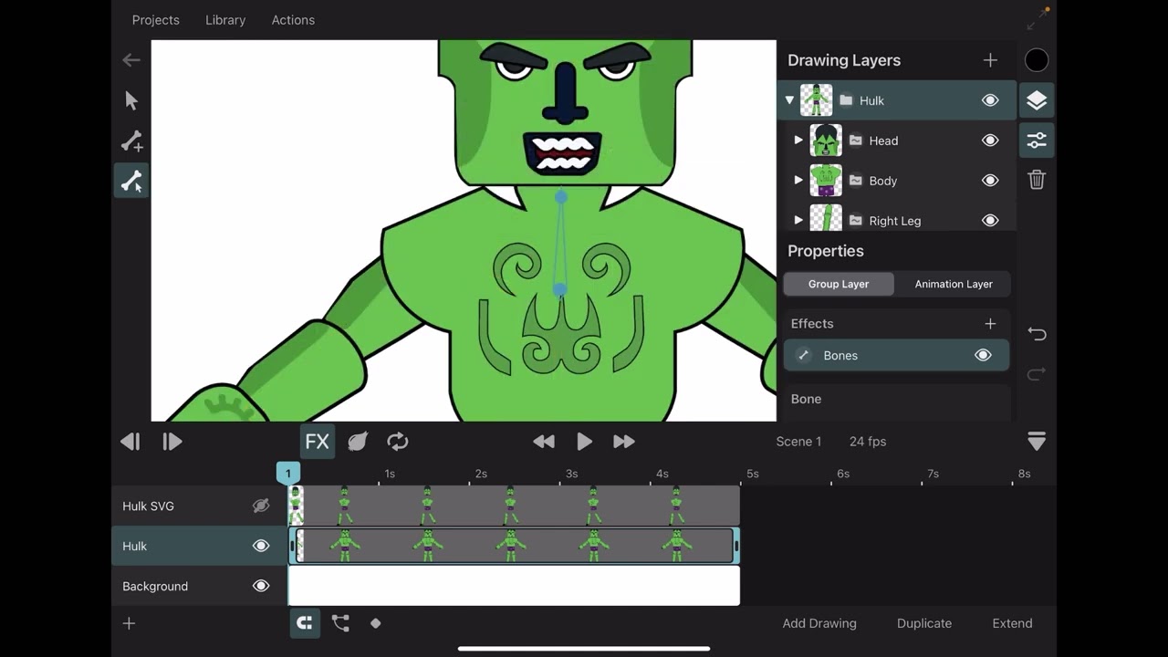 How to Rig a Character SVG, Symbol or Image in ToonSquid 2.0 Using the New Bones Effects Tools