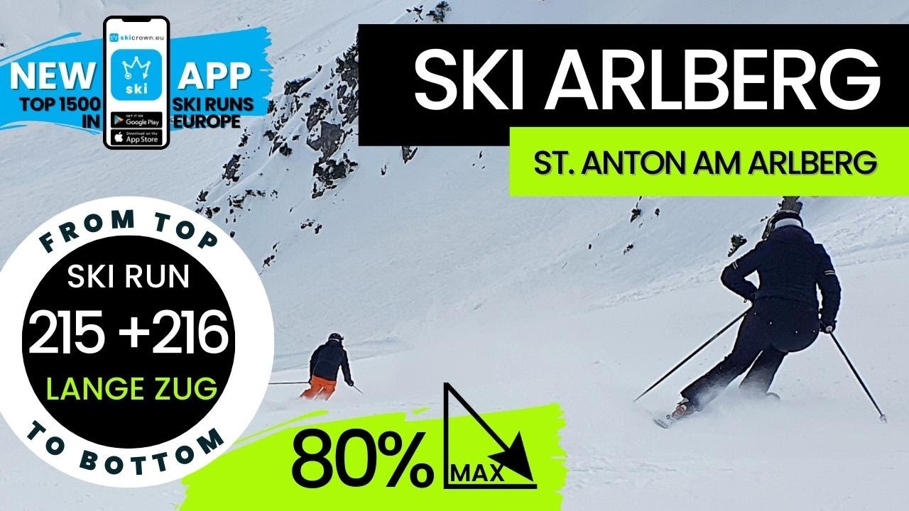Ski Arlberg / #10 of TOP 10 black ski runs in Austria - 215 + 216 Lange Zug, from top to bottom