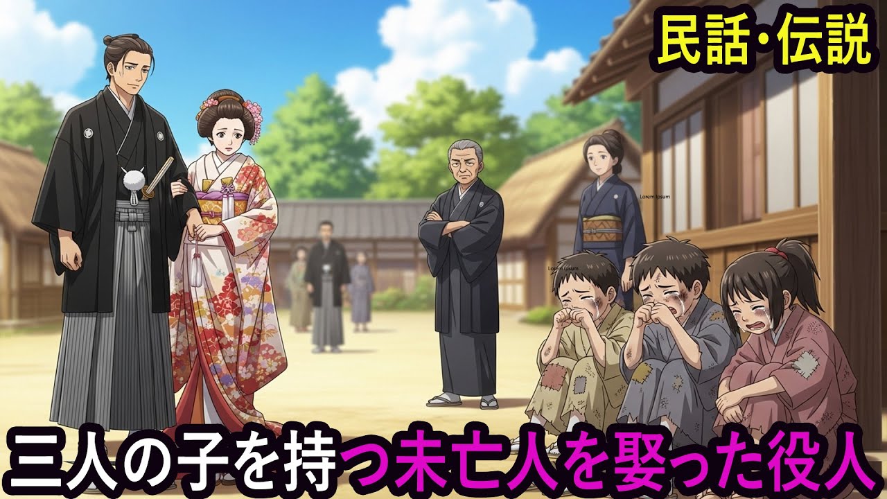 夫に捨てられ三人の連れ子を抱えた女を娶った下級役人。上司が眉をひそめたが、家庭が仕事に良い影響を与えた  野談  昔話  説話  民話
