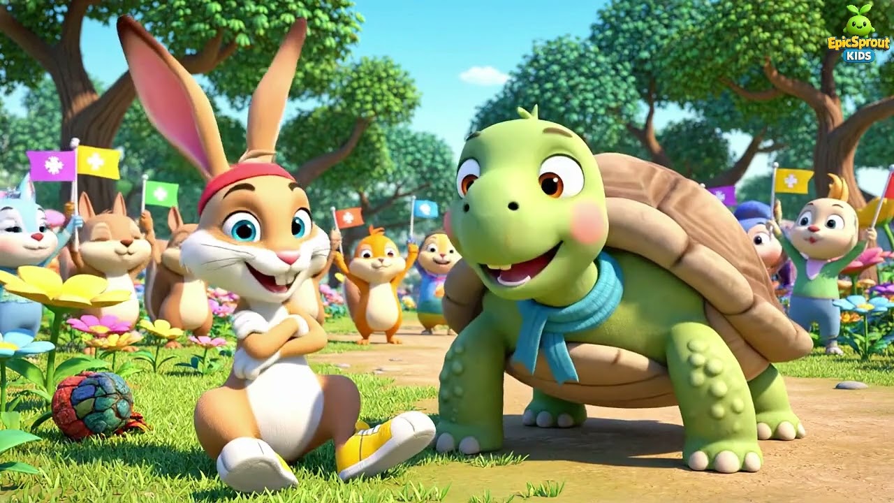 Swedish | Haren och Sköldpaddan | The Hare and the Tortoise | kids song