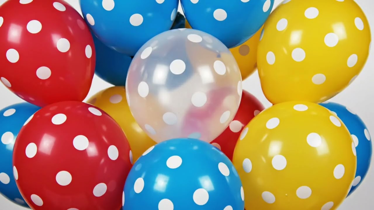 “Color Explosion! Polka Dot Balloons Popping Satisfying ASMR 💧”